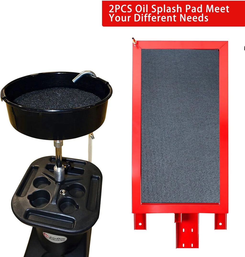 20 Gallon Low Profile Roll Around Oil Drain Pan with 110V Electric Pump 8 Feet Hose for Trucks Cars SUVS Red