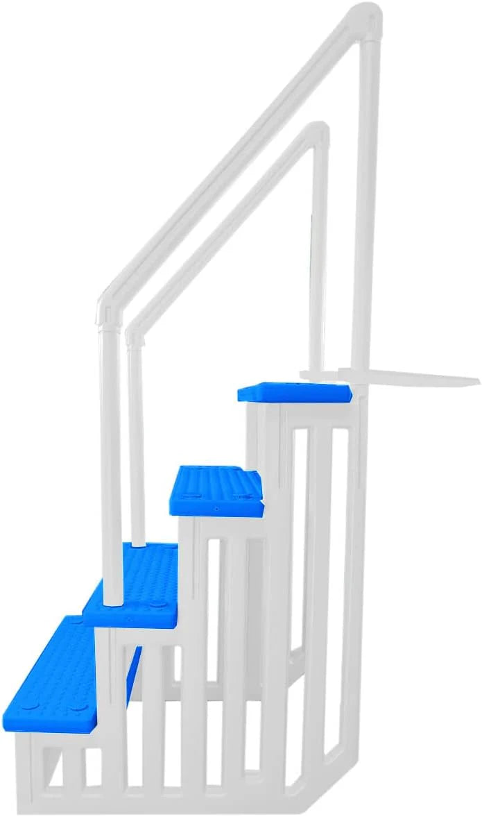 Select Anti-Slip in-Pool Steps | Gray | for Above Ground Swimming Pools | Can Mount to Decks 48 to 54 H | Safety Stairs Capacity Up to 300 lbs