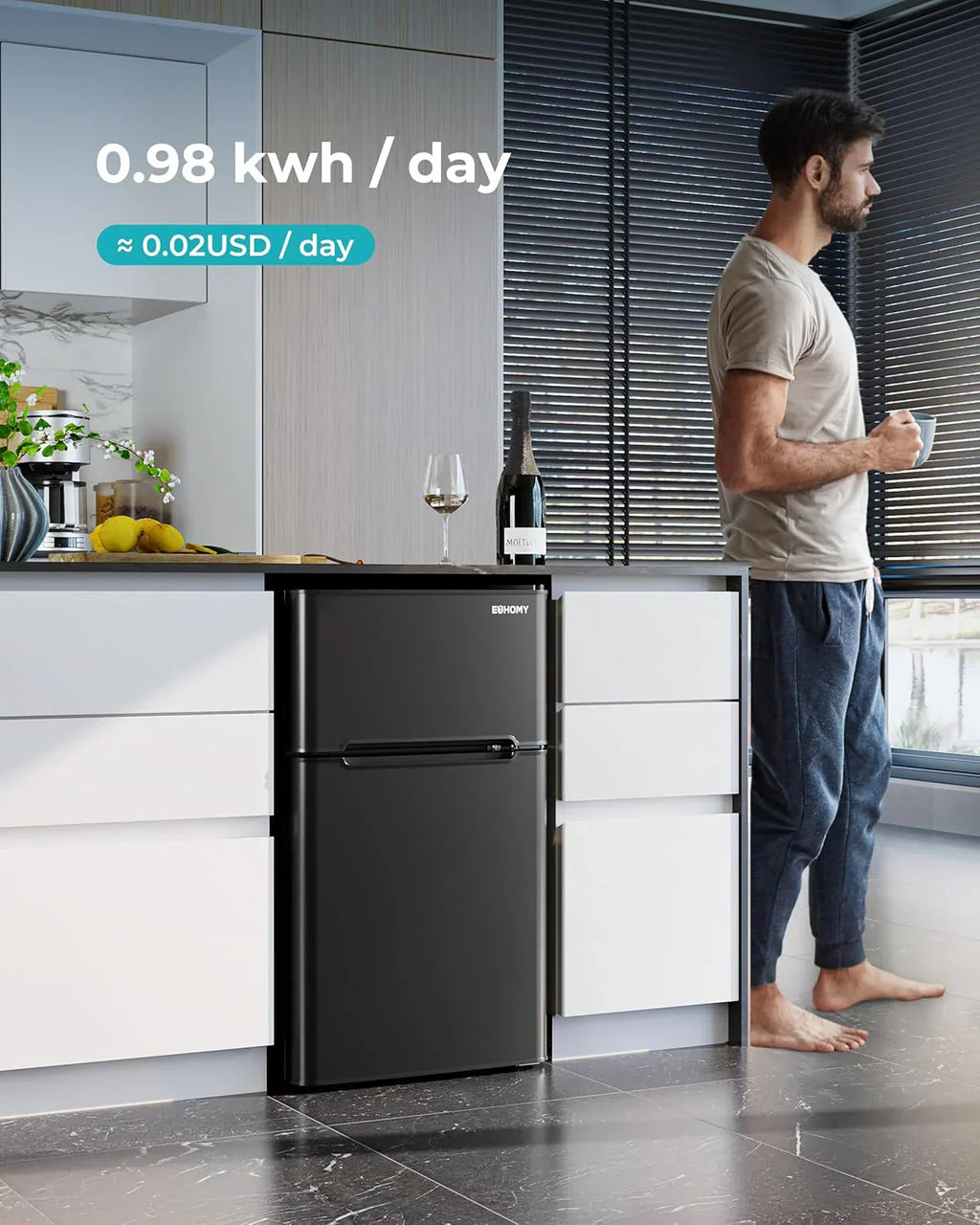 3.2 Cu.Ft Mini Fridge with Freezer ?? 2-Door Compact Refrigerator for Bedroom, Dorm, Office or Apartment, Silver3.2 Cu.Ft Mini Fridge with Freezer ?? 2-Door Compact Refrigerator for Bedroom, Dorm, Office or Apartment, Silver