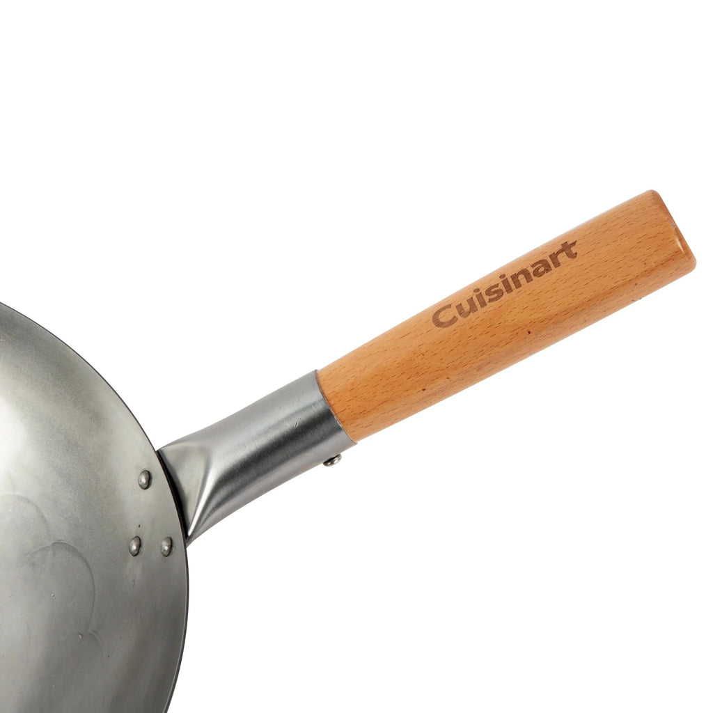 Cuisinart Outdoor Wok Station, 50,000 BTU Propane Outdoor Wok Burner w Prep Table, 14?测?? Carbon Steel Wok for Stir Fry, Searing, BBQ ?? Black