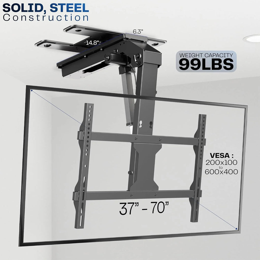 VIVO Electric Ceiling TV Mount, 37 70, Motorized, App Control, Black