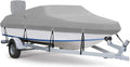 Fuprosico 600D Waterproof Winter Boat Cover with Motor Cover 17-19 ft Fits Bass Boat