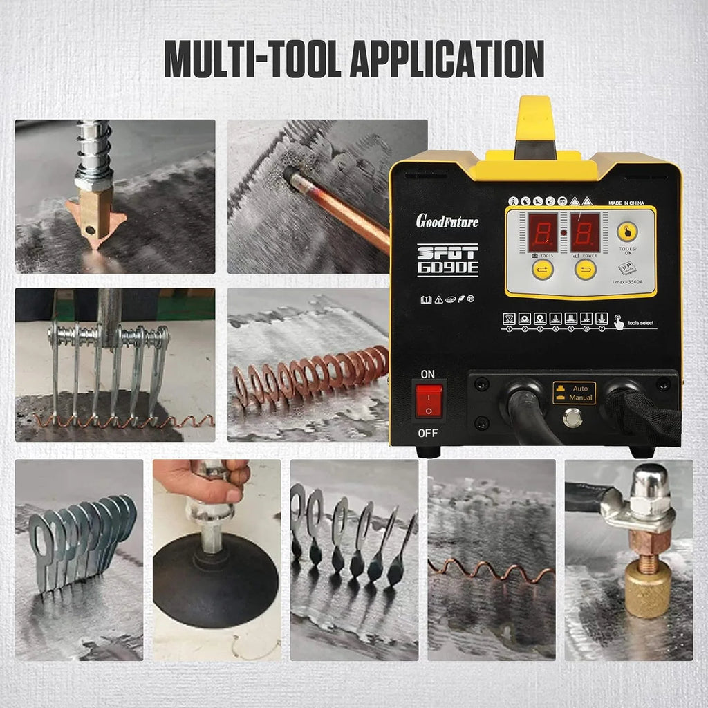 Vehicle Panel Spot Puller Dent Spotter 110V, 3500A Spot Dent Puller Welder, 3KW Car Body Stud Welding Machine Multispot Bonnet Door Repair Tool Kit