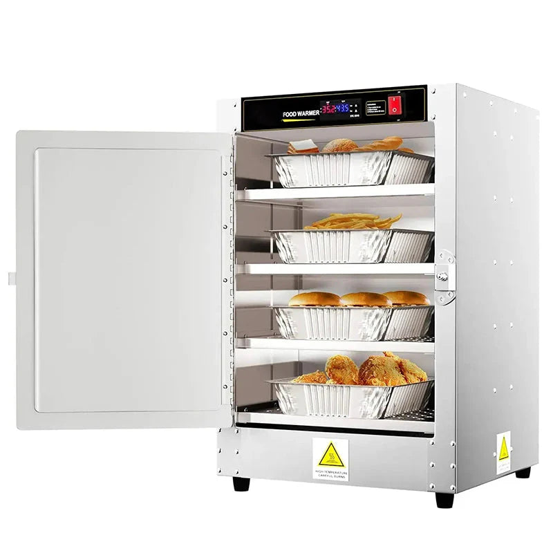 Hot Box Food Warmer, 16 x 16 x 24 with Water Tray, Four Disposable Serving Trays