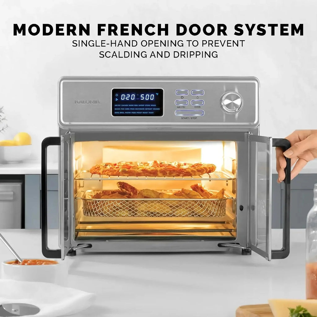 Kalorik MAXX? Digital Air Fryer Oven, 26 Quart, 10-in-1 Countertop Toaster Oven & Air Fryer Combo-21 Presets up to 500 degrees, Includes 9 Accessories & Cookbook