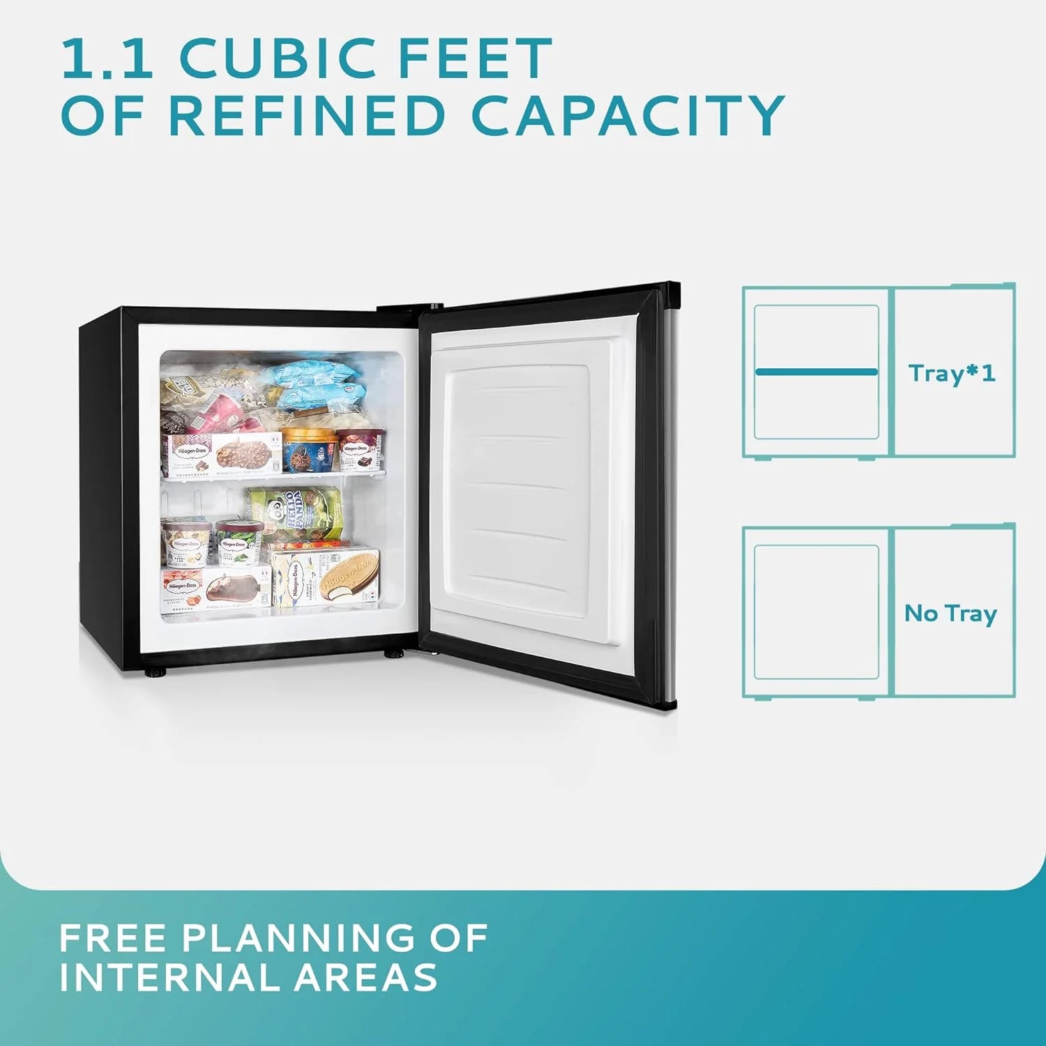 Upright freezer, 3.0 Cubic Feet, Single Door Compact Mini Freezer with Reversible Stainless Steel Door, Small freezer for Home/Dorms/Apartment/Office (Silver)