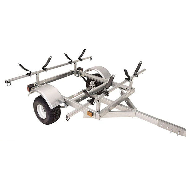 Malone LowMax 2 Kayak Trailer, 600 lb Capacity, Galvanized Steel, J/V Racks, LED Lights, USA Made