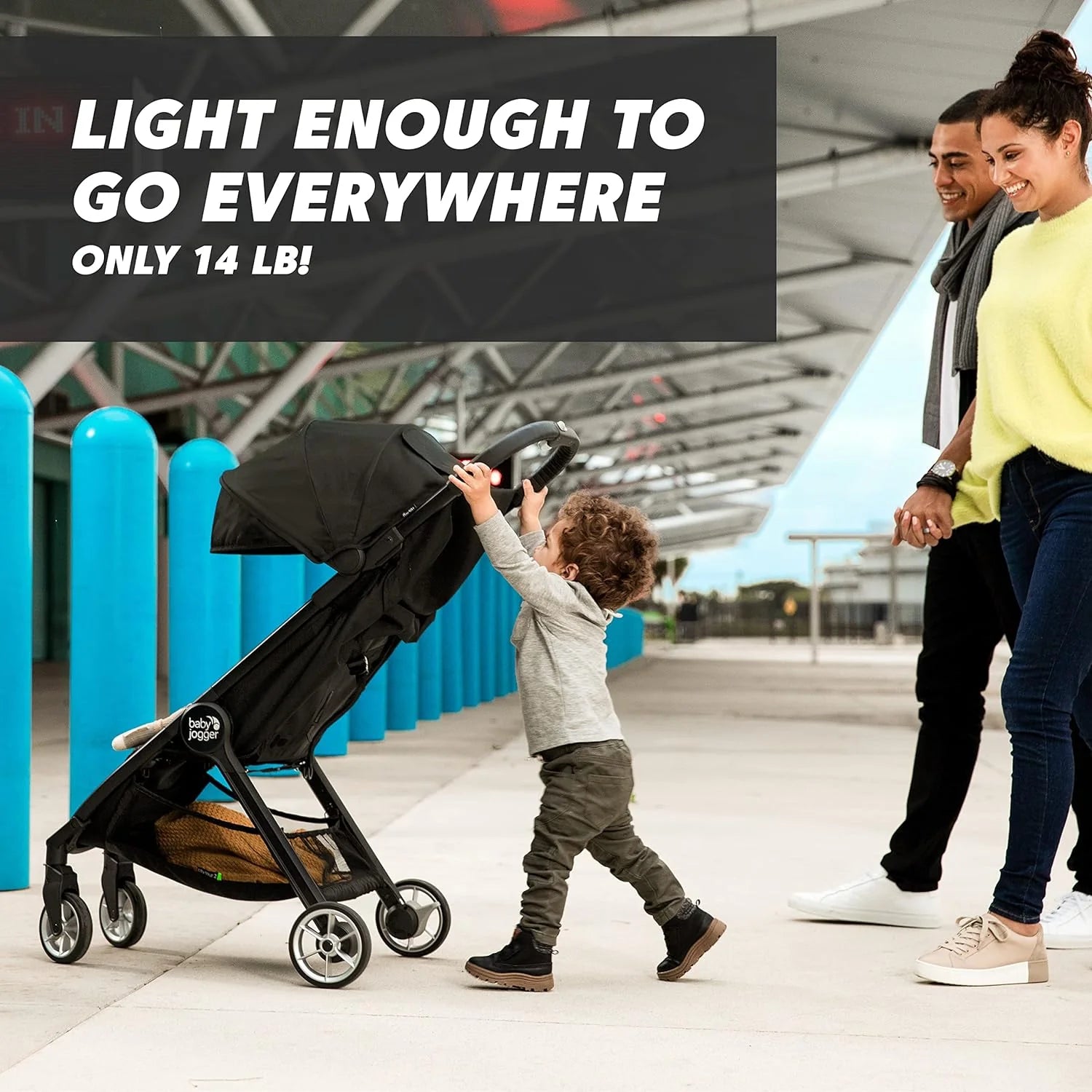 City Tour 2 Ultra-Compact Travel Stroller, Jet, Lightweight, Foldable, Ideal for Traveling