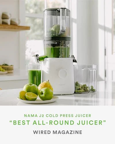 Nama J2 Cold Press Juicer Self Feeding for Hands Free Operation with Wide Mouth Hopper for Whole Recipe Loading, Zero Waste Masticating Juicer For More Juice, Less Pulp ?? Easy Cleanup & Assembly: Home & Kitchen