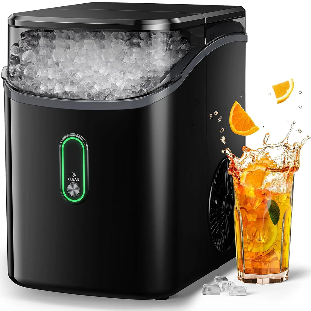 Ice Maker Countertop, Pebble Ice Maker with Soft Chewable Ice, One-Click Operation Ice Machine with Self-Cleaning, 33lbs/24H for Home,Kitchen,Office