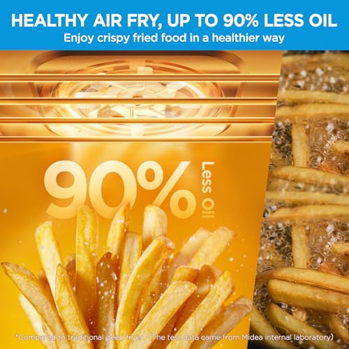 Midea Flexify French Door Toaster Oven Air Fryer Combo, 26.4 QT, Extra Large Air Fryer Countertop Oven 10 in 1 Combo, 25% Faster Cooking and 90% Less Oil, Stainless Steel : Home & Kitchen