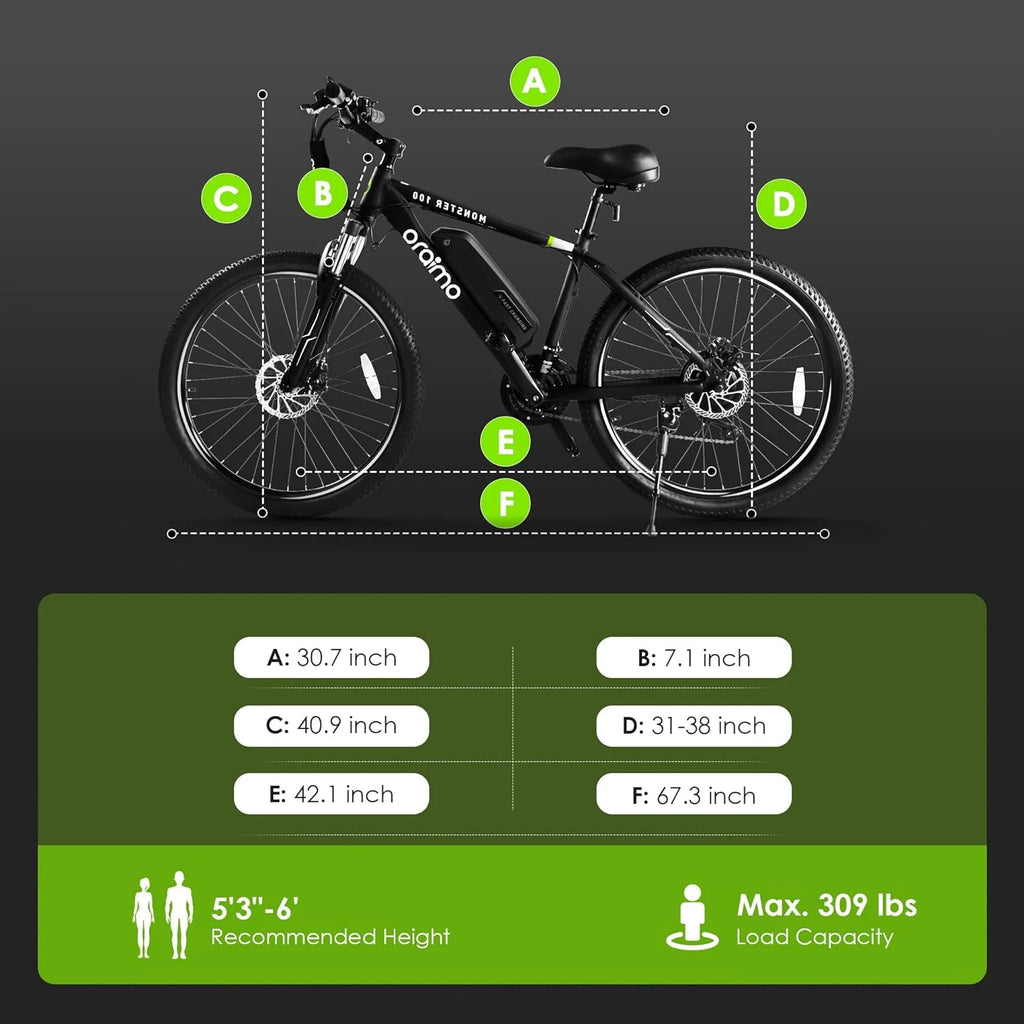 Adult Electric Bike, 350W BAFANG Motor (500W Peak), 4A 3H Fast Charging, 468Wh Li-Ion Battery, 21 Speed Gears, Air Saddle, 45 Miles 20 MPH 26 Mountain Bike Electric Bike, ANSI/CAN/UL2849 Compliant