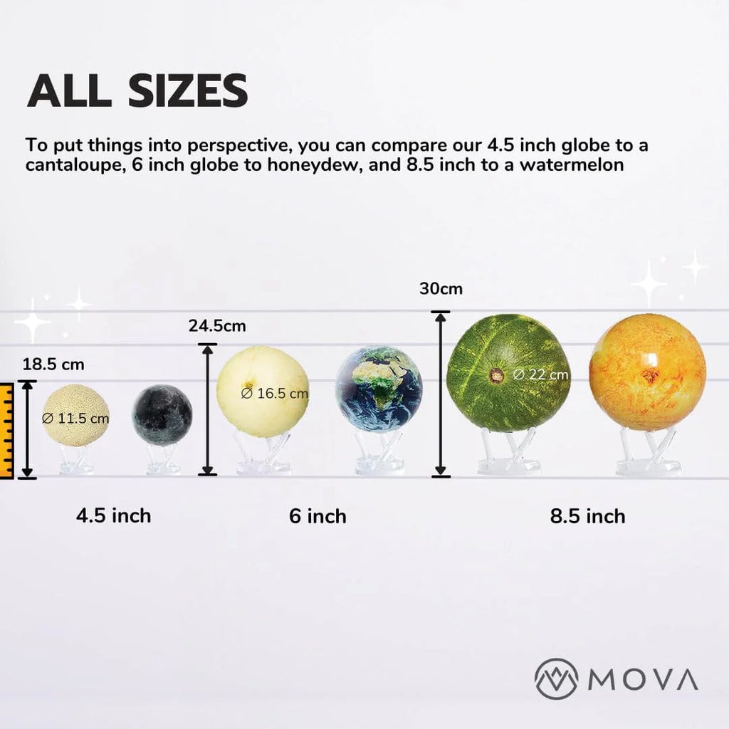 MOVA 4.5 Self-Rotating Globe Earth with Clouds, Light Powered