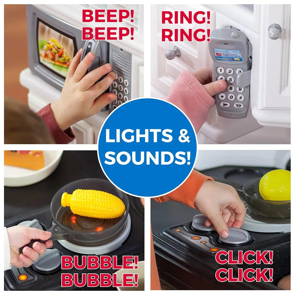 Step2 Lifestyle Dream Kitchen Playset for Toddlers with Electronic Features and Accessories