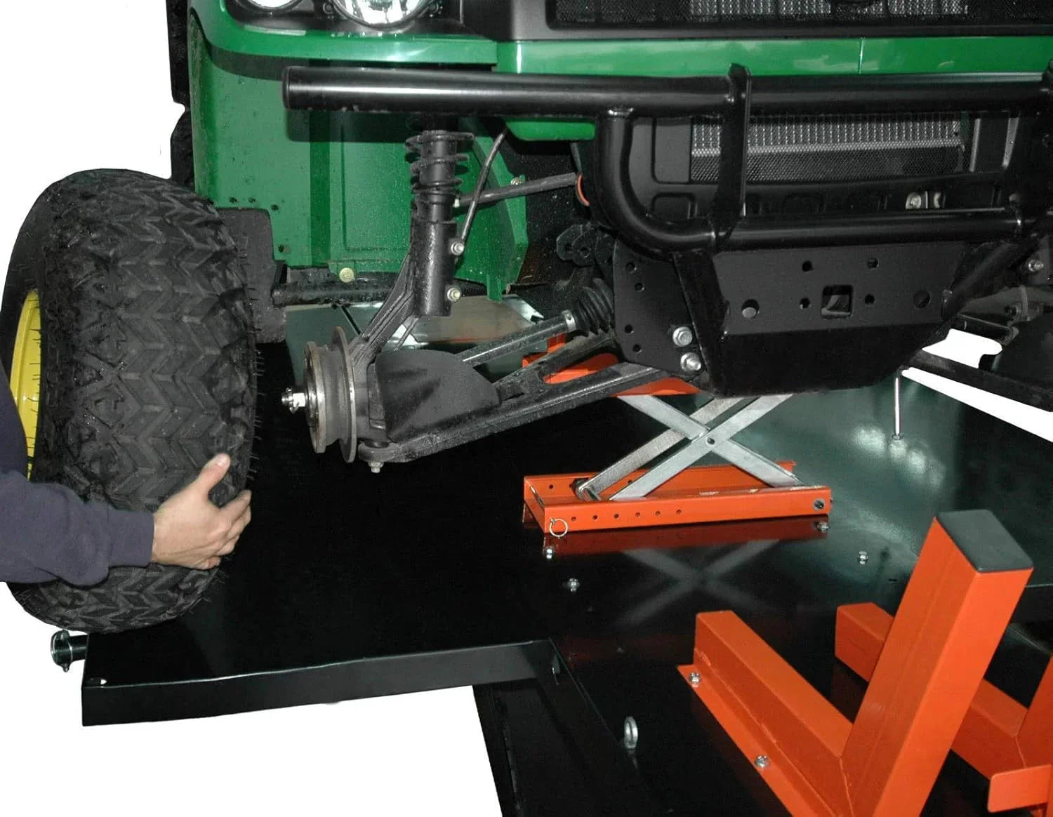 APlusLift MT1500X 1500LB Air-Operated Motorcycle & ATV Lift Table – 48 Wide with Side Extensions, 2-Year Warranty