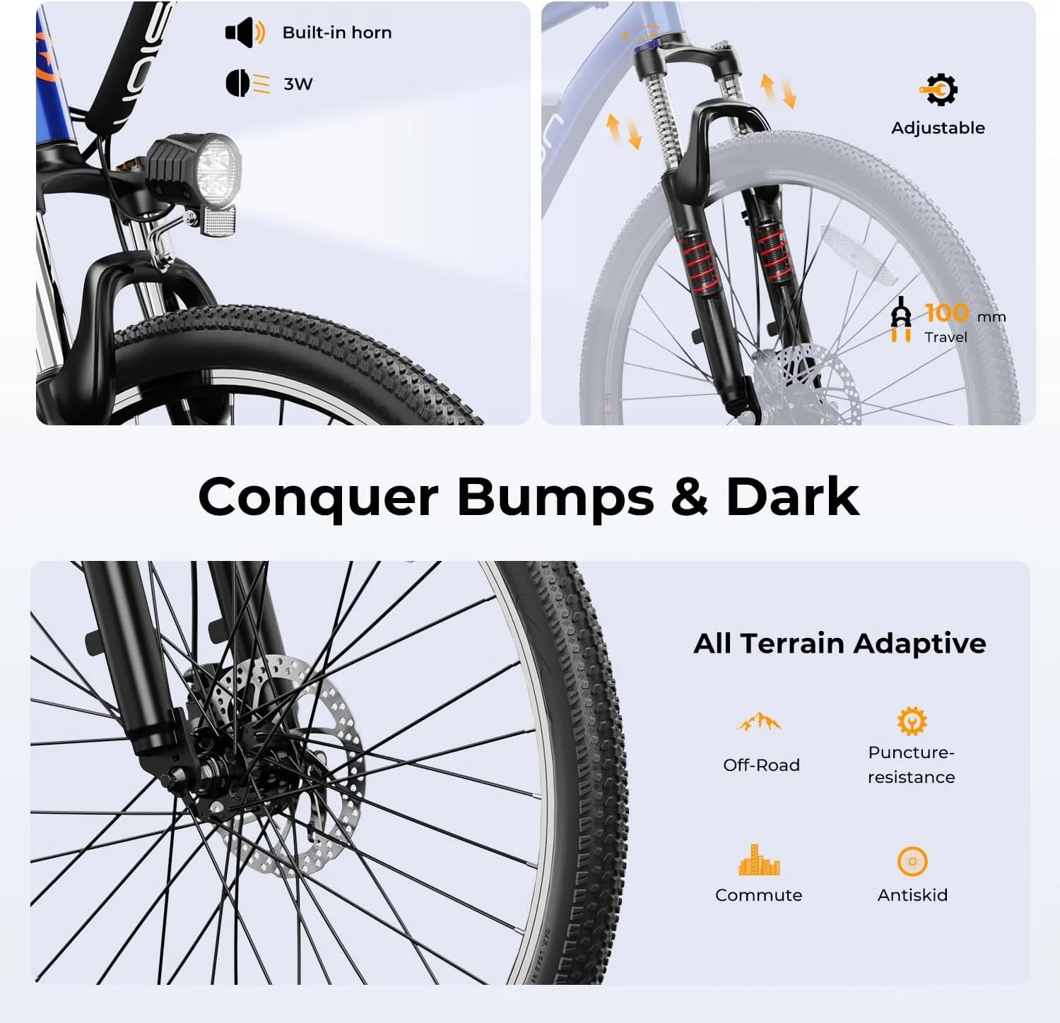 Eb5 Electric Bike 500W Motor 40Miles 20Mph