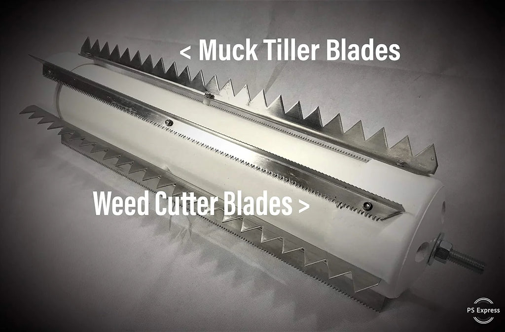 Weeds Muck Silt Gone! Lake Weed Removal Tool. Long Reach 20ft Handle System with Stainless Steel Blades.
