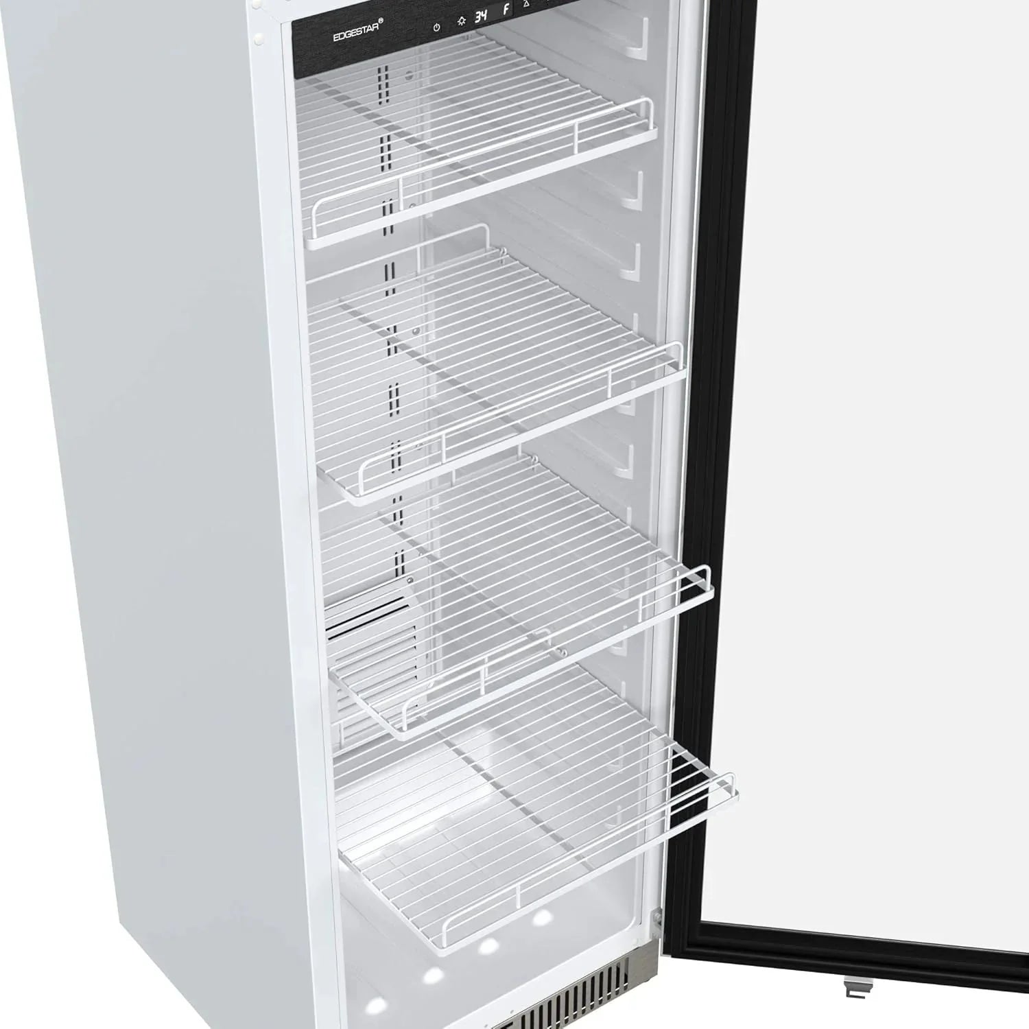 EdgeStar VBM101 22 Wide 10.1 Cu. Ft. Commercial Beverage Merchandiser – Stainless Steel, Temp Alarm, Reversible Door