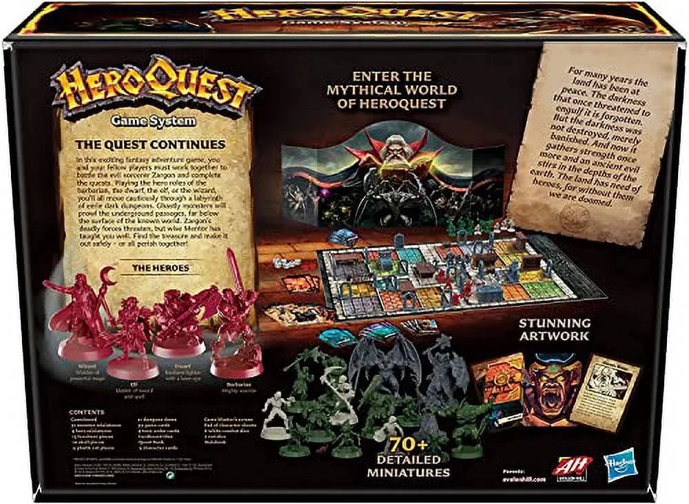 Hasbro Gaming Avalon Hill HeroQuest Game System Tabletop Board Game, Immersive Fantasy Dungeon Crawler Adventure Game for Ages 14 and Up, 2 5 Players