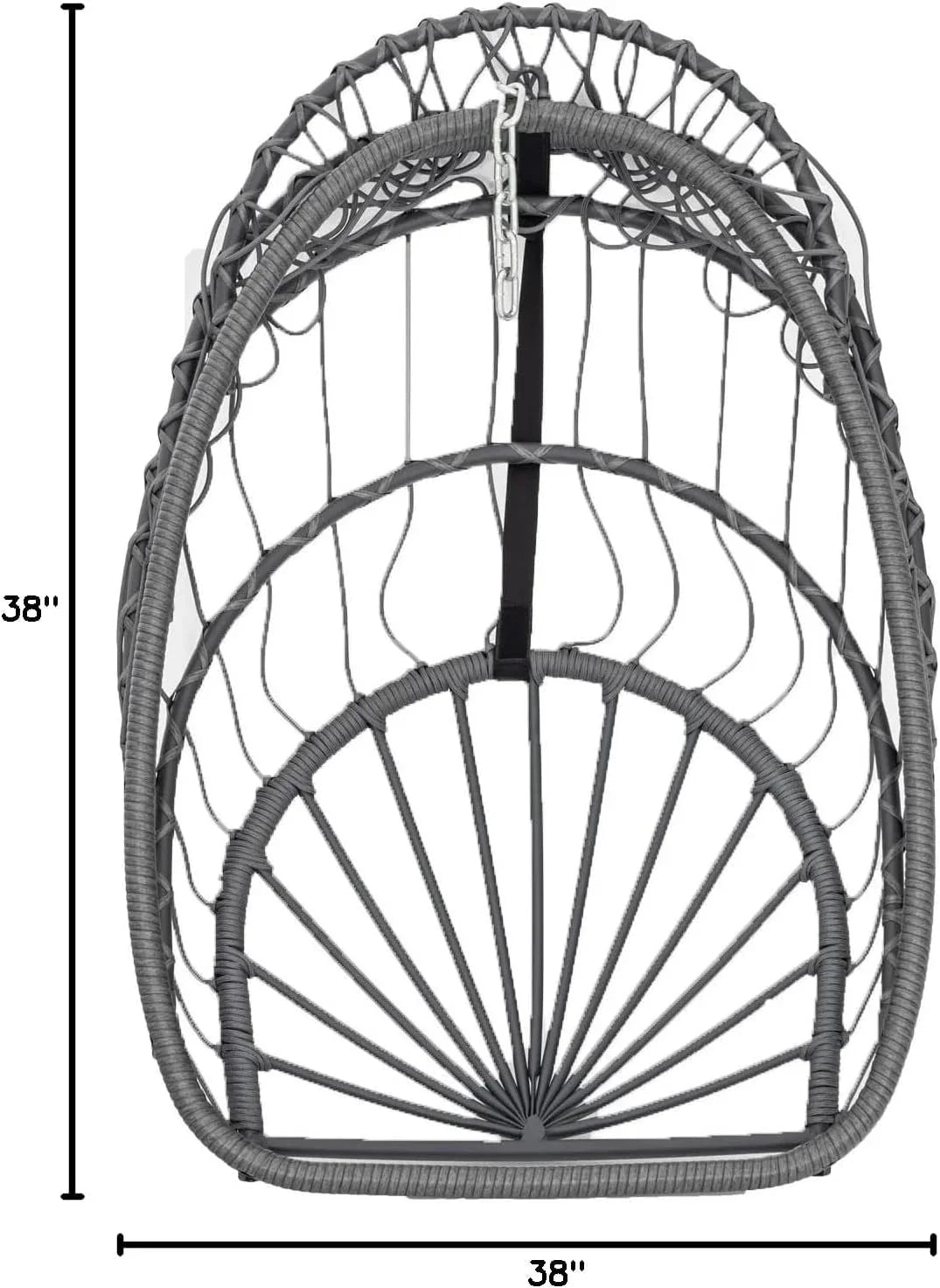 Yechen Indoor Outdoor Egg Hanging Chair with Stand, Patio Wicker Swing Egg Chair Indoor Swinging Chair Outdoor Hammock Egg Chair 350lbs Capacity for Patio Bedroom Balcony, Charcoal Grey (EG-001)